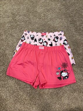 Hello Kitty Pink Pair Sleep Shorts Set - Bright & Light Pink